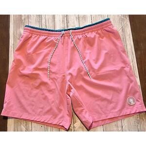 Chubbies Avalons Swim Trunks Mens 2XL Pink/Blue Pineapple 7"Inseam Drawstring